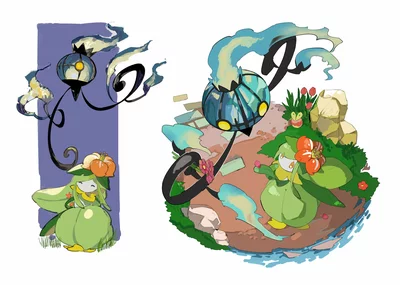 Applin Michi Method scene — Scene artwork (Art of Pokémon)
