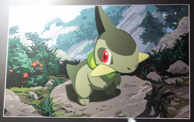 Axew Michi Method scene — Scene artwork (Art of Pokémon)