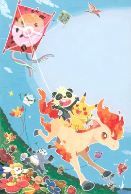Bunnelby Michi Method scene — Pokémon Center New Year Postcard 2014