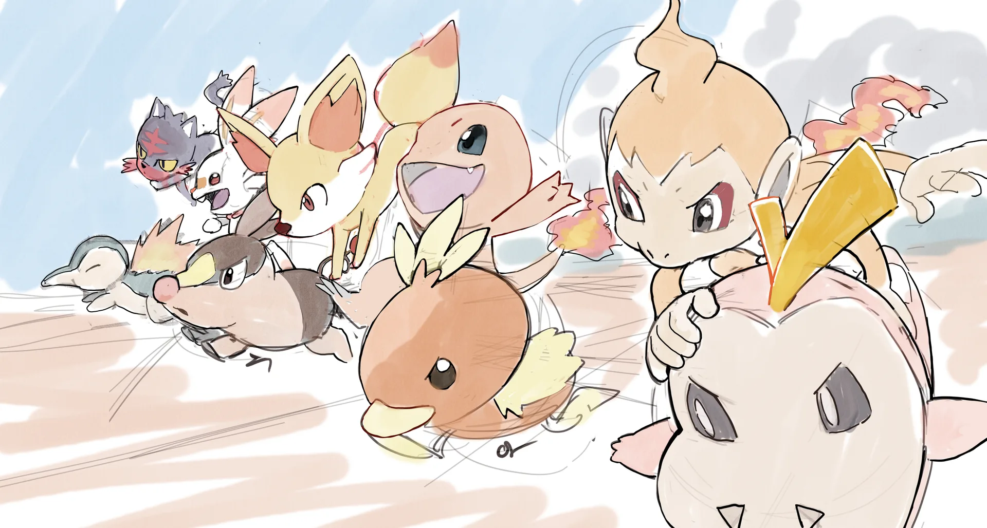 Chimchar Michi Method scene — Scene wallpaper — Chimchar