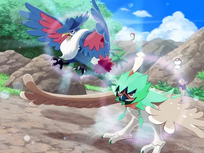 Decidueye Michi Method scene — Scene artwork (Art of Pokémon)