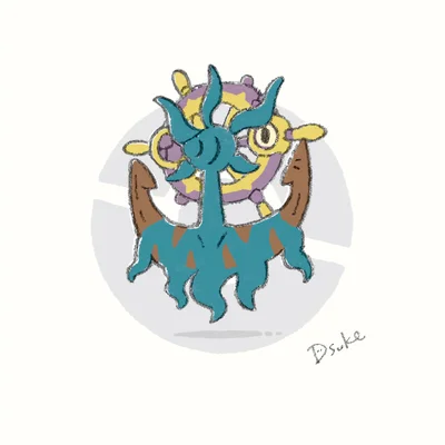 Dhelmise Michi Method scene — Scene artwork (Art of Pokémon)