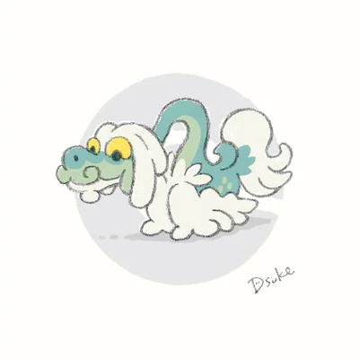 Drampa Michi Method scene — Scene artwork (Art of Pokémon)