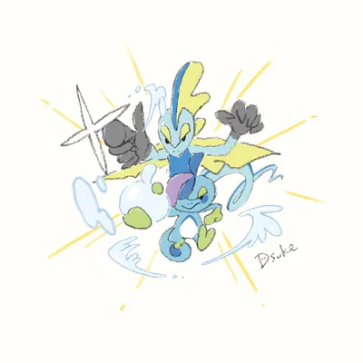Drizzile Michi Method scene — Scene artwork (Art of Pokémon)