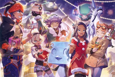 Eiscue Michi Method scene — Pokémon Center Pokémon Masters EX Holiday Postcard