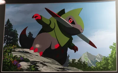 Fraxure Michi Method scene — Scene artwork (Art of Pokémon)