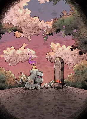 Greavard Michi Method scene — Scene artwork (Art of Pokémon)