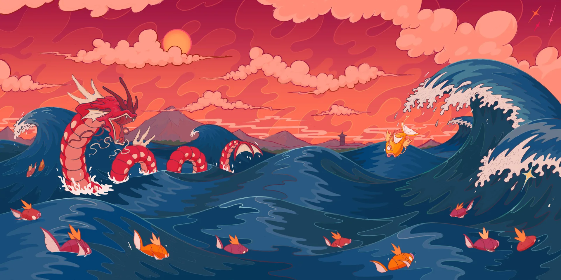 Gyarados Michi Method scene — Scene wallpaper — Gyarados