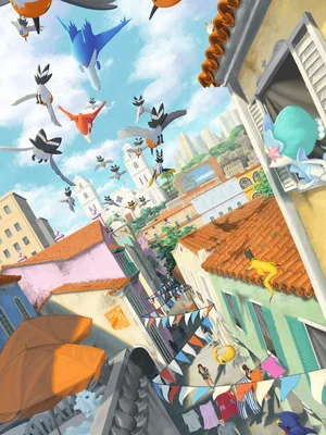 Heliolisk Michi Method scene — Scene artwork (Art of Pokémon)