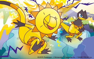 Heliolisk Michi Method scene — Scene artwork (Art of Pokémon)