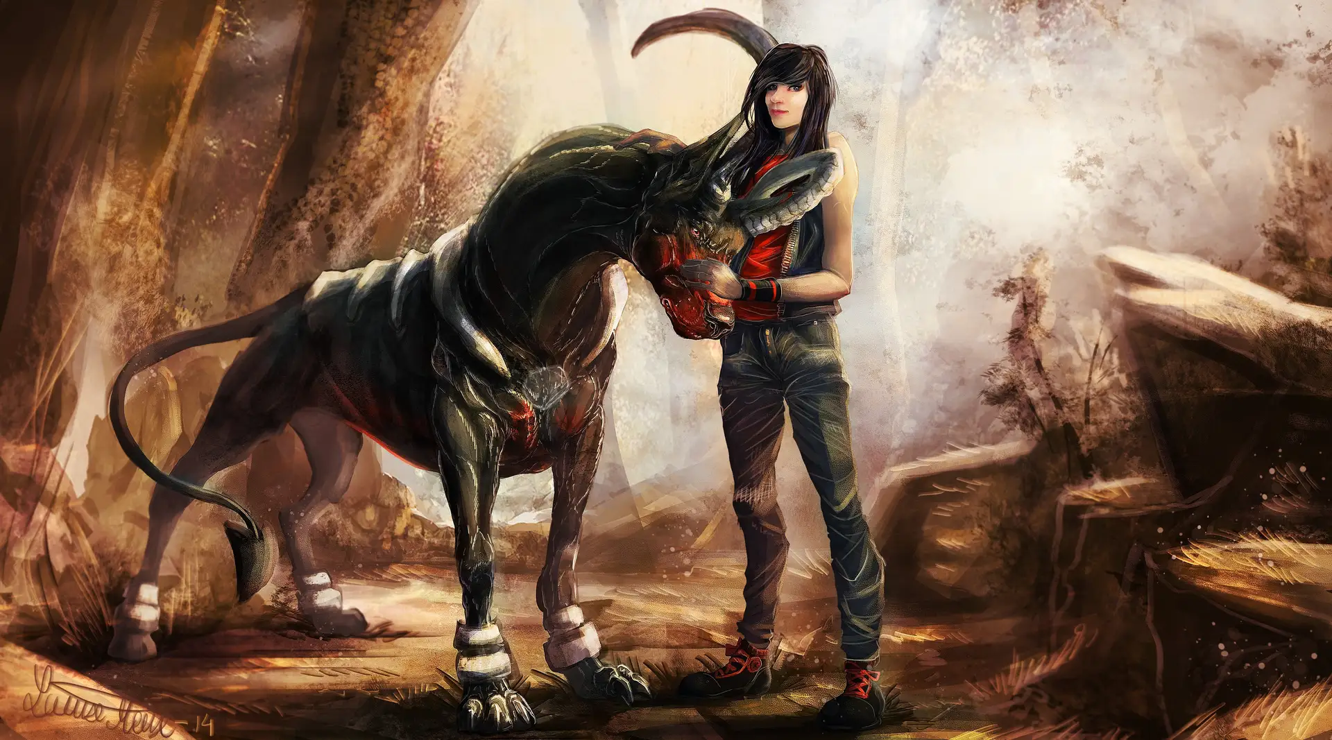 Houndoom Michi Method scene — Scene wallpaper — Houndoom