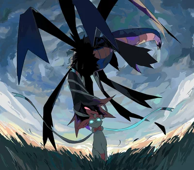 Hydreigon Michi Method scene — Scene artwork (Art of Pokémon)