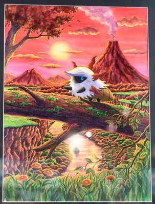 Larvesta Michi Method scene — Scene artwork (Art of Pokémon)