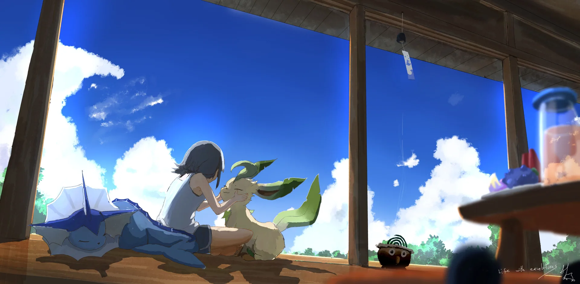 Leafeon Michi Method scene — Scene wallpaper — Leafeon