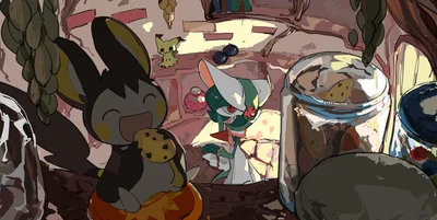 Mimikyu Michi Method scene — Scene artwork (Art of Pokémon)