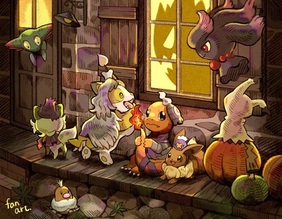 Mimikyu Michi Method scene — Scene artwork (Art of Pokémon)