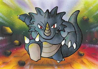 Rhydon Michi Method scene — Scene artwork (Art of Pokémon)