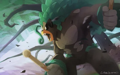 Rillaboom Michi Method scene — Scene artwork (Art of Pokémon)