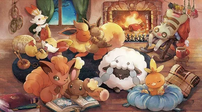 Scorbunny Michi Method scene — Scene artwork (Art of Pokémon)