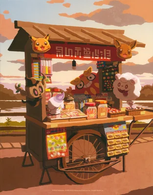 Swirlix Michi Method scene — Darumaka, Litwick, Swirlix & Phantump by HYOGONOSUKE