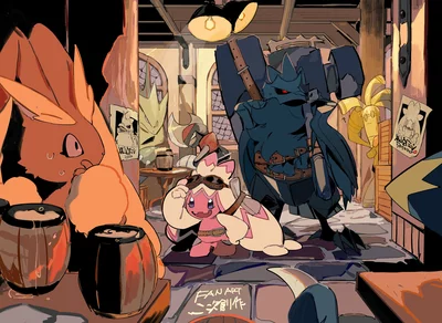 Tinkaton Michi Method scene — Scene artwork (Art of Pokémon)