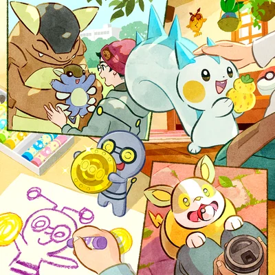 Yamper Michi Method scene — Scene artwork (Art of Pokémon)