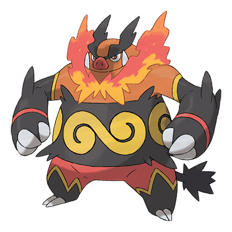 Official Emboar artwork - cute Emboar Pokémon card collector guide