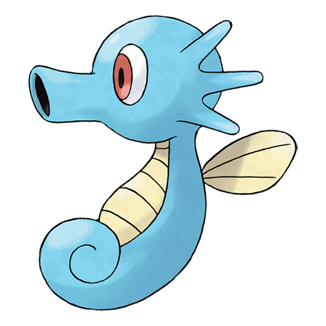 Official Horsea artwork - cute Horsea Pokémon card collector guide