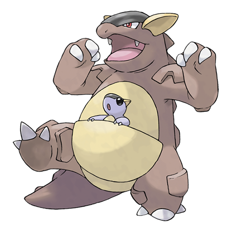 Official Kangaskhan artwork - cute Kangaskhan Pokémon card collector guide