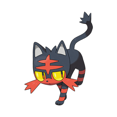 Official Litten artwork - cute Litten Pokémon card collector guide