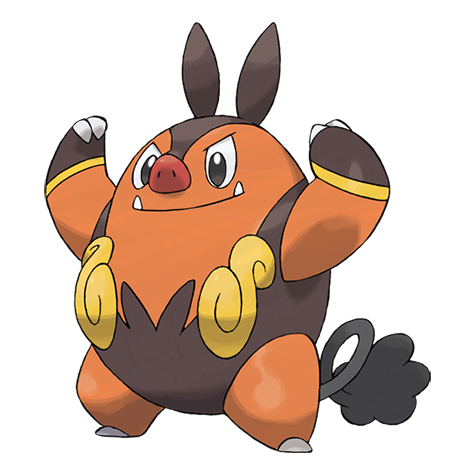 Official Pignite artwork - cute Pignite Pokémon card collector guide