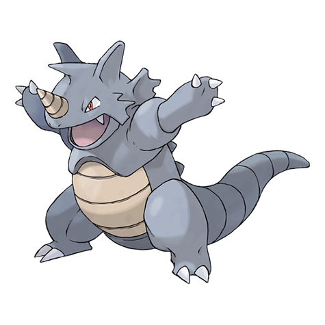 Official Rhydon artwork - cute Rhydon Pokémon card collector guide
