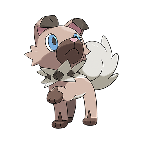 Official Rockruff artwork - cute Rockruff Pokémon card collector guide