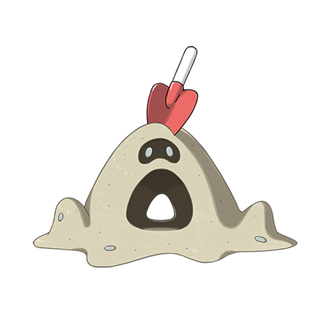 Official Sandygast artwork - cute Sandygast Pokémon card collector guide