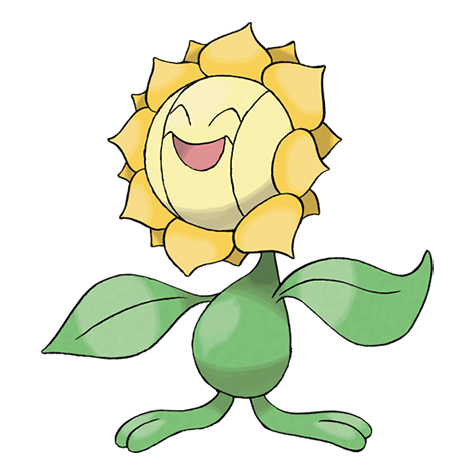 Official Sunflora artwork - cute Sunflora Pokémon card collector guide